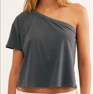 Free People Aubrey One Shoulder Tee